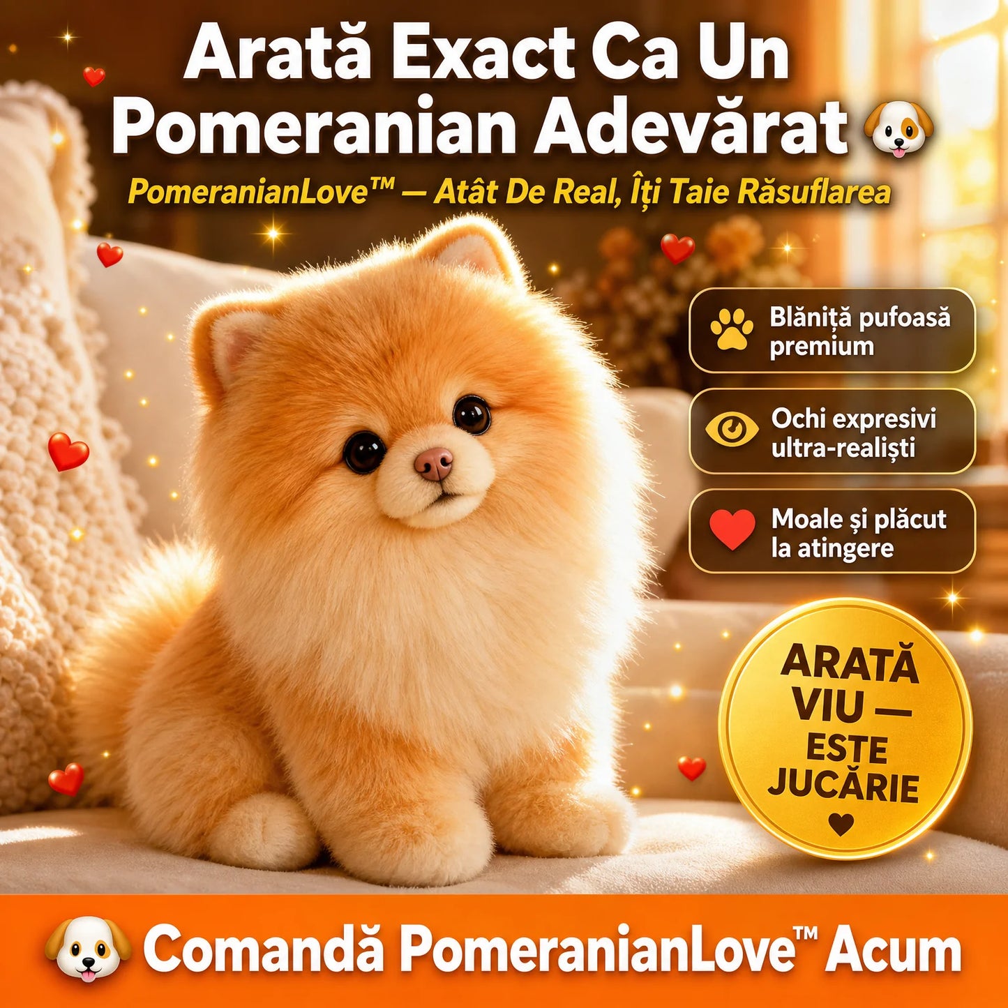 Реалистично Плюшено Кученце PomeranianLove™