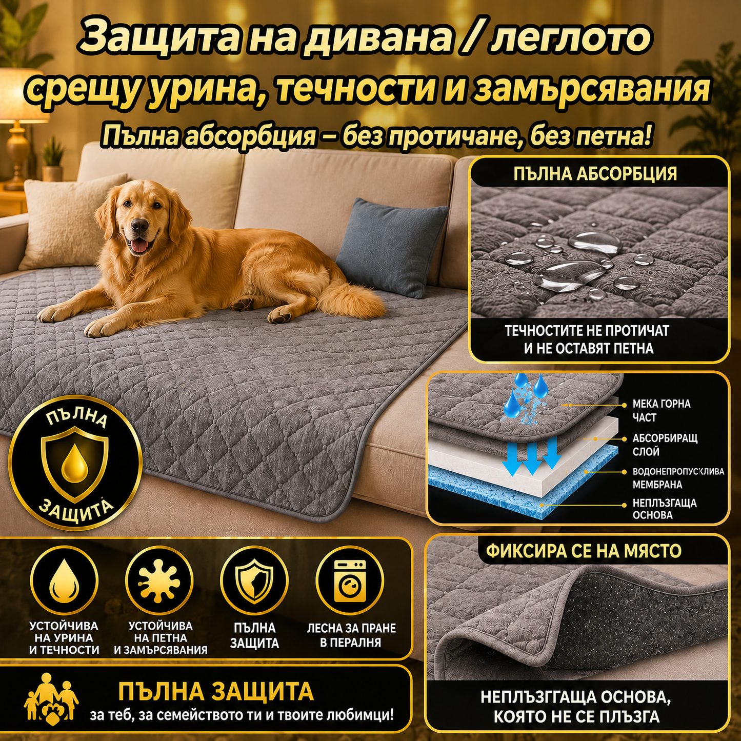 Водоустойчива Подложка SofaClean™